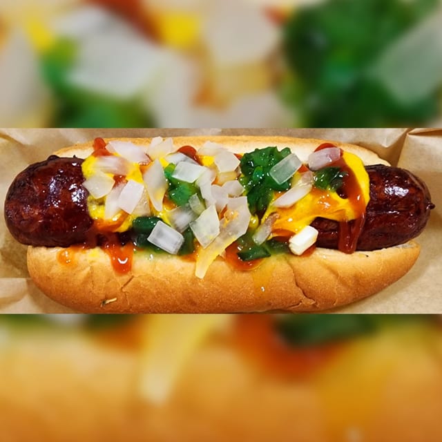 Grilled Polish Sausage Sandwich.