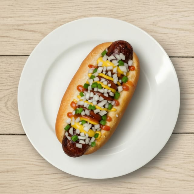Grilled Polish Sausage Sandwich.